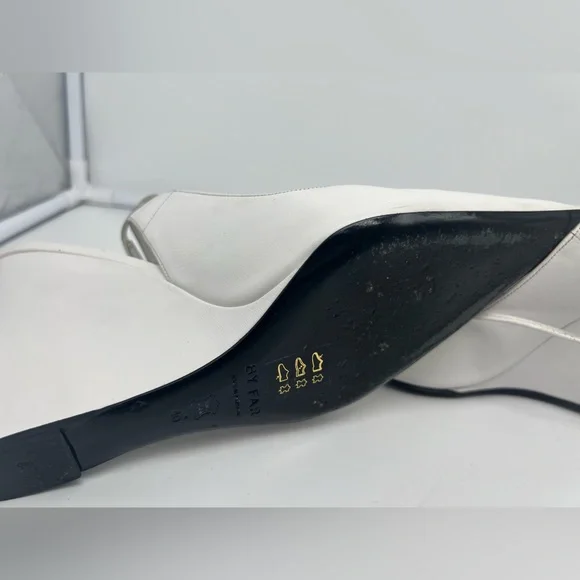 BY FAR Vaughn White Nappa Leather Wedge Gladiator Lace Up Pointed Heels sz 40 - Picture 13 of 13